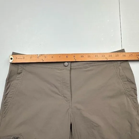 LL Bean Pants Women 10 Brown Comfort Trail Crop Stretch UPF Wicking Outdoor Hike - Picture 11 of 15